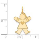 14k The Kids Small Heart Dress Girl Engravable Joy Charm - Image 3