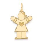 14k The Kids Small Heart Dress Girl Engravable Love Charm