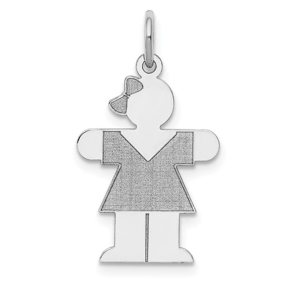 XK1210SS.jpg Sterling Silver Rhodium-plated Hugs Kid Charm - Image 1