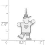 Sterling Silver Rhodium-plated Kid Charm - Image 3