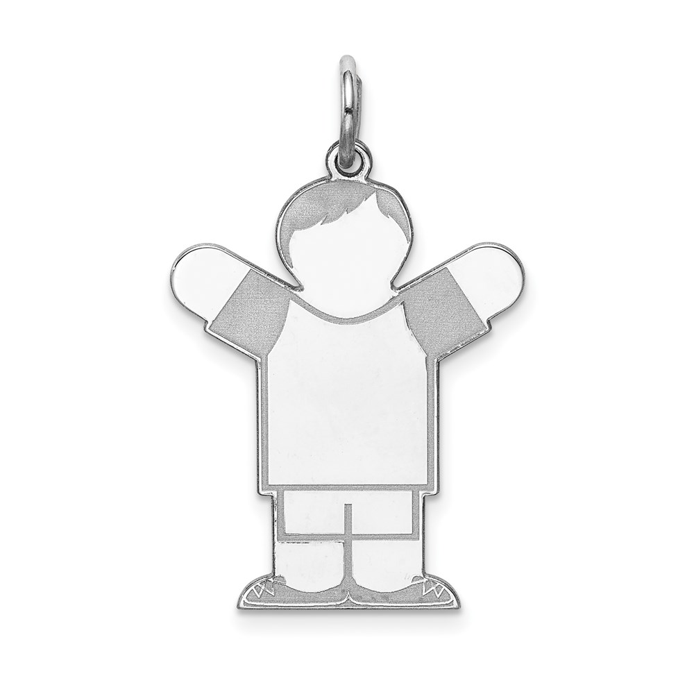 XK1576SS.jpg Sterling Silver Rhodium-plated Kid Charm - Image 1