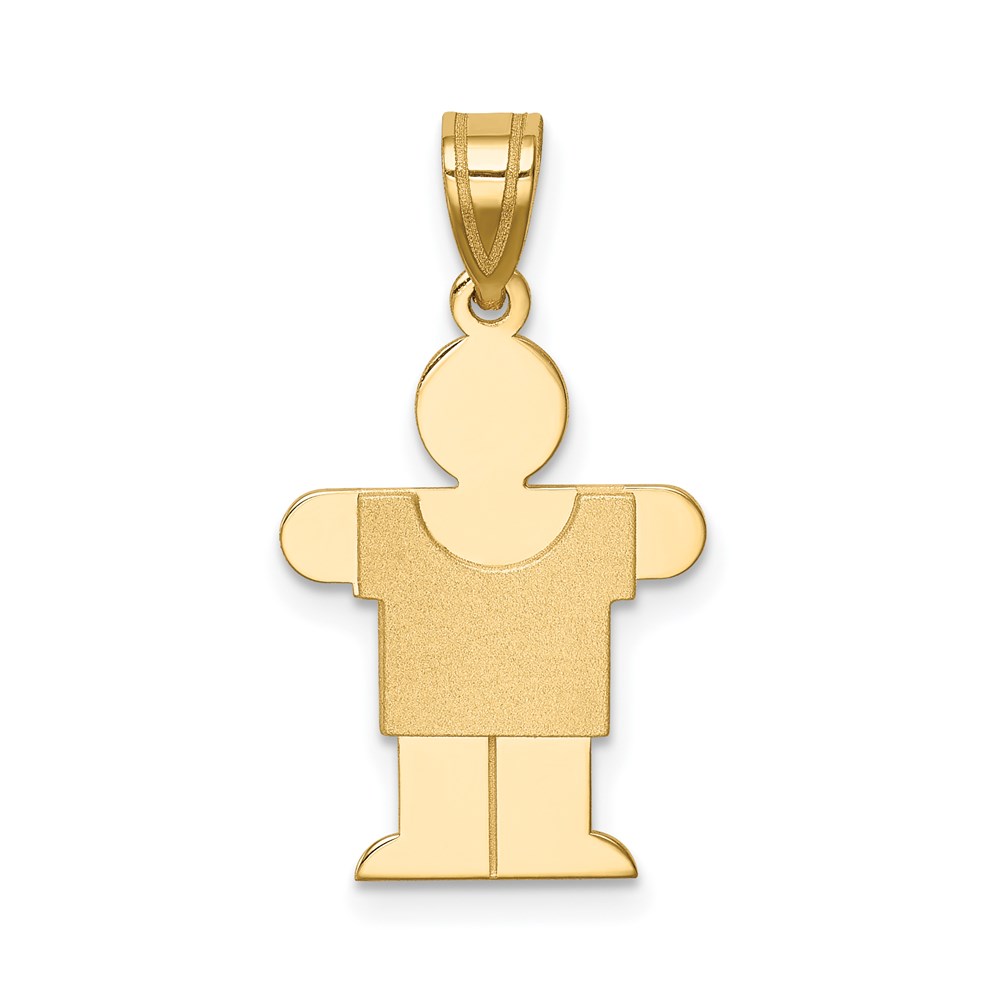 XK202.jpg 14k The Kids Solid Satin Small Boy Engravable Hugs Charm - Image 1