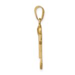 14k Two-tone The Kids Small Boy with Hat on Left Engravable Kiss Charm - Image 2