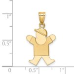 14k The Kids Solid Engravable Small Boy with Hat on Right Joy Charm - Image 3