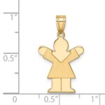 14k The Kids Solid Satin Small Girl Engravable Love Charm - Image 3