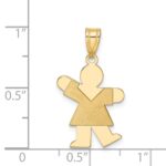 14k The Kids Solid Satin Small Girl Engravable Kiss Charm - Image 3