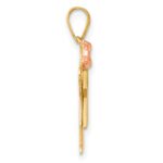 14k Two-tone The Kids Small Girl with Bow on Left Engravable Love Charm - Image 2