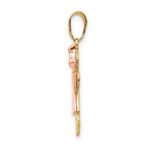 14k Two-tone The Kids Small Girl with Bow on Right Engravable Kiss Charm - Image 2