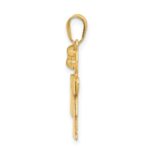 14k The Kids Solid Engravable Small Girl with Bow on Left Hugs Charm - Image 2