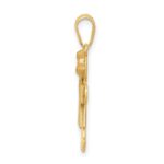 14k Two-tone The Kids Small Girl with Bow on Right Engravable Kiss Charm - Image 2