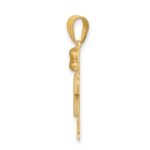 14k Two-tone The Kids Small Girl with Bow on Left Engravable Hugs Charm - Image 2