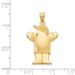 14k The Kids Puffed Boy with Hat on Right Engravable Love Charm - Image 3