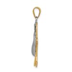 14k Two-tone The Kids Medium Puffed Boy with Hat on Left Engravable Kiss Charm - Image 2
