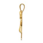 14k The Kids Puffed Girl with Bow on Left Engravable Love Charm - Image 2