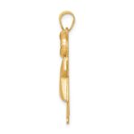 14k Two-tone The Kids Medium Puffed Girl with Bow on Right Engravable Kiss Charm - Image 2