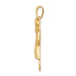 14k The Kids Puffed Girl with Bow on Left Engravable Joy Charm - Image 2