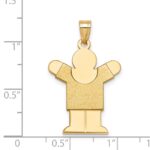 14k The Kids Solid Satin Medium Boy Engravable Love Charm - Image 3