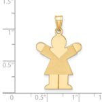 14k The Kids Solid Satin Medium Girl Engravable Love Charm - Image 3