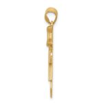 14k Two-tone The Kids Medium Girl with Bow on Right Engravable Kiss Charm - Image 2