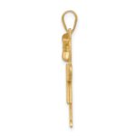 14k The Kids Solid Engravable Medium Girl with Bow on Left Hugs Charm - Image 2