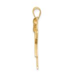 14k Two-tone The Kids Medium Girl with Bow on Left Engravable Love Charm - Image 2