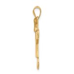 14k Two-tone The Kids Medium Girl with Bow on Left Engravable Joy Charm - Image 2