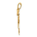 14k Two-tone The Kids Medium Girl with Bow on Left Engravable Hugs Charm - Image 2