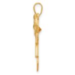 14k The Kids Girl with Yellow CZ November Birthstone Engravable Kiss Charm - Image 2