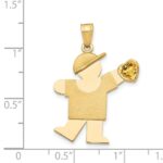 14k The Kids Boy with Yellow CZ November Birthstone Engravable Kiss Charm - Image 2