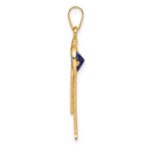 14k The Kids Boy with Dark Blue CZ September Birthstone Engravable Kiss Charm - Image 2