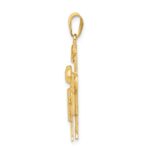 14k The Kids Big Boy and Little Boy Engravable Hugs Charm - Image 2