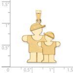 14k The Kids Big Boy and Little Boy Engravable Hugs Charm - Image 3