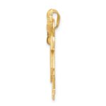 14k The Kids Solid Engravable Medium Double Girls with Bows Kiss Charm - Image 2