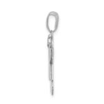 14k White Gold The Kids Small Girl with Bow on Left Engravable Joy Charm - Image 2