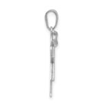 14k White Gold The Kids Small Girl with Bow on Left Engravable Love Charm - Image 2
