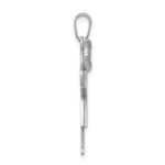 14k White Gold The Kids Medium Girl with Bow on Left Engravable Love Charm - Image 2