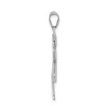 14k White Gold The Kids Medium Boy with Hat on Right Engravable Love Charm - Image 2
