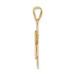 14k The Kids Solid Satin Small Girl with Ruffles Engravable Love Charm - Image 2