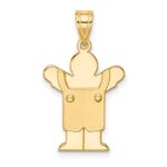 14k The Kids Solid Satin Small Boy in Overalls Engravable Love Charm
