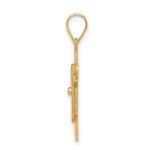 14k The Kids Solid Satin Small Boy in Overalls Engravable Love Charm - Image 2