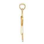 14k The Kids Solid Satin Medium Girl with Ruffles Engravable Love Charm - Image 2