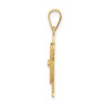 14k The Kids Solid Satin Medium Boy in Overalls Engravable Love Charm - Image 2