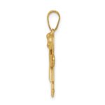 14k The Kids Solid Engravable Small Girl with Bow on Right Kiss Charm - Image 2