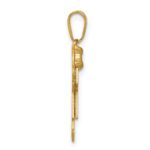14k The Kids Solid Engravable Small Girl with Bow on Left Joy Charm - Image 2