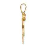 14k The Kids Solid Engravable Small Girl with Bow on Left Love Charm - Image 2