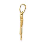14k The Kids Solid Engravable Small Girl with Ruffles and Bow on Right Love Charm - Image 2