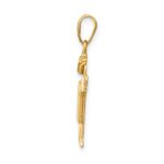 14k The Kids Solid Engravable Small Boy with Hat on Left Kiss Charm - Image 2
