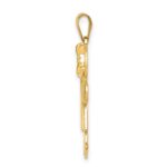 14k The Kids Solid Engravable Medium Girl with Bow on Right Kiss Charm - Image 2