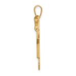 14k The Kids Solid Engravable Medium Girl with Bow on Left Joy Charm - Image 2