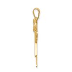 14k The Kids Solid Engravable Medium Girl with Ruffles and Bow on Right Love Charm - Image 2